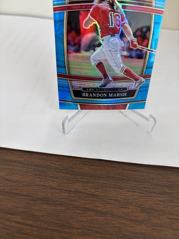 2022 Panini Select Brandon Marsh Carolina Blue Prizm /149 #21 RC Phillies Angels gallery