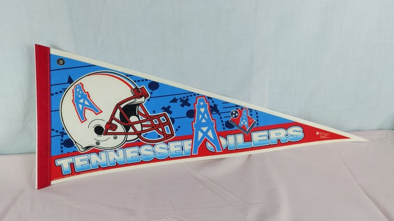 Houston Oilers/Tenn Titans NFL Football 1997 Pennant Banner Flag Vintage 30x11.5 gallery