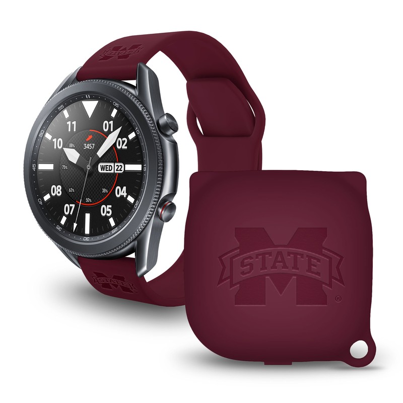 Affinity Bands Mississippi State Bulldogs Engraved Samsung Band & Buds Pro Combo