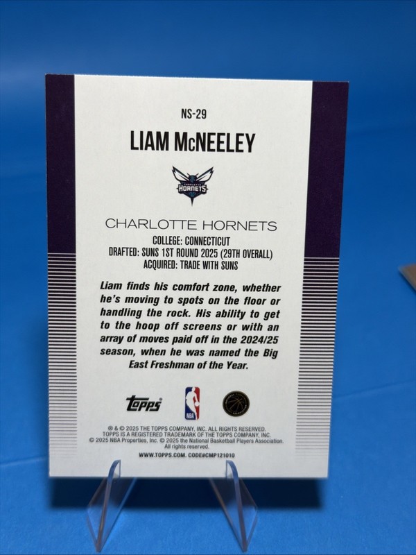 2025-26 Topps Basketball Liam McNeeley RC New School Insert Rainbow Foil #NS-29 gallery