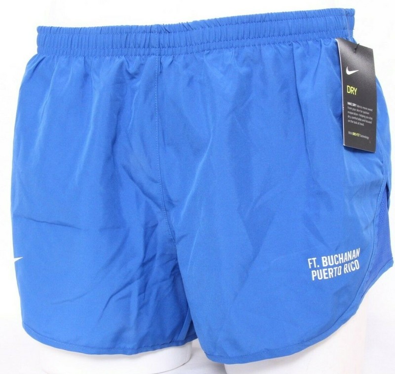 NEW US Army Ft. Buchanan Puerto Rico Nike Mod Tempo Blue running Shorts Womens M