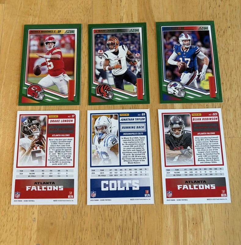 2025 Score Football Green Border Insert Pick ’em Lot, 4 card minimum, FREE SHIP
