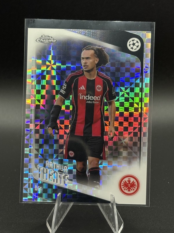 Arthur Theate 2025-26 Topps Chrome UCC X-Fractor #119 Frankfurt