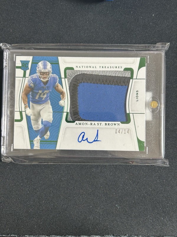Amon Ra St. Brown 2021 National Treasures RPA /14