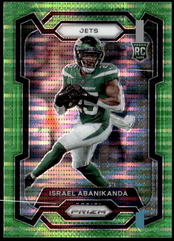 2023 Panini Prizm #379 Israel Abanikanda Neon Green Pulsar Rookie E1