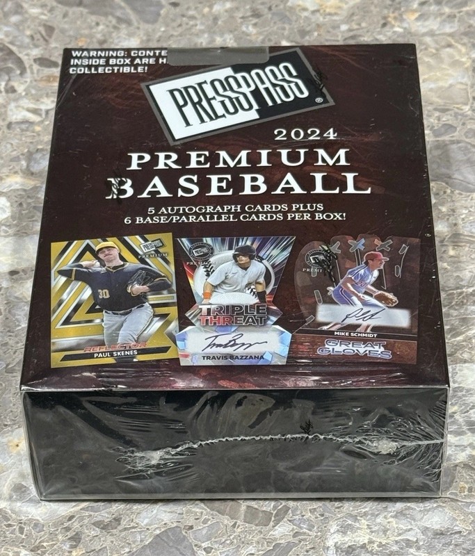 2024 Leaf Press Pass Premium Baseball Box – 5 Autos – Factory Sealed