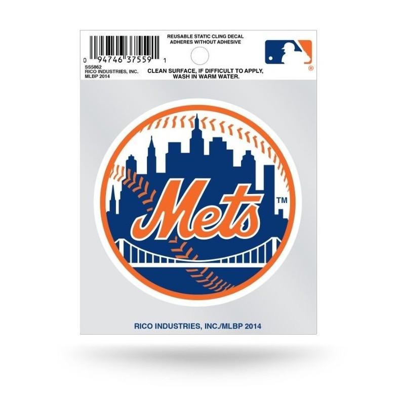 NEW YORK METS MLB 4″x3″ STATIC WINDOW CLING DECAL FREE SHIP