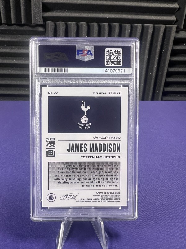 2024-25 Prizm Premier League JAMES MADDISON Manga PSA Gem Mt 10 SSP #22 gallery