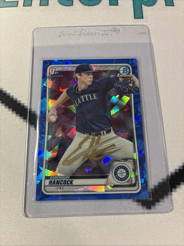 2020 Bowman Draft Sapphire Emerson Hancock IP Auto #BD-12 Chrome rookie RC