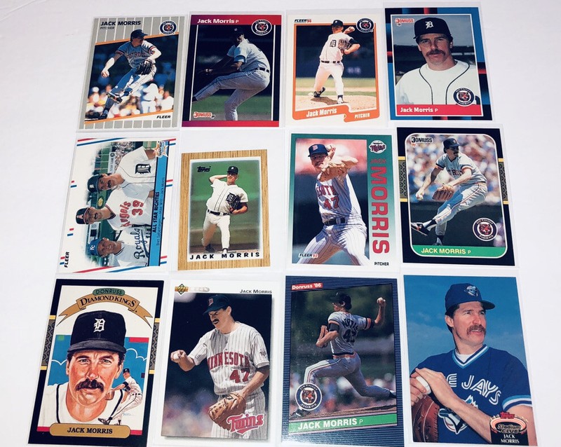 Jack Morris Lot Of 12 Different Tigers Twins Etc Baseball Cards Member HOF B34