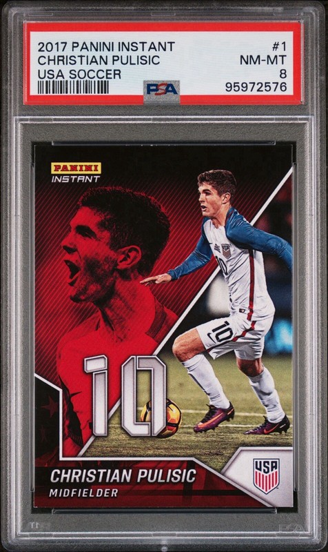 2017 Panini Instant Print Run /200 Christian Pulisic #1 SP Rookie PSA 8