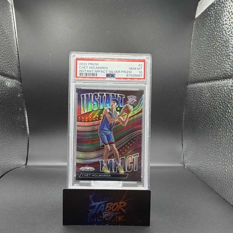 Panini 2022-23 Prizm Chet Holmgren RC Instant Impact #2 Silver Prizm PSA 10