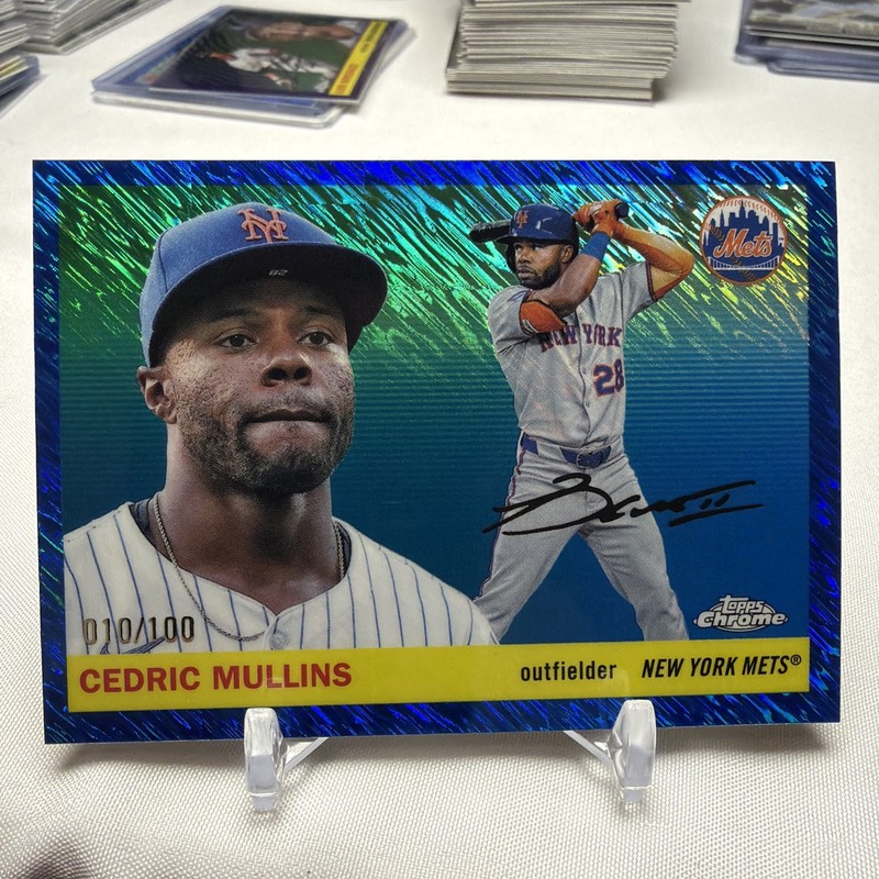 2025 Topps Chrome Platinum CEDRIC MULLINS Blue Lava Refractor /100 Mets