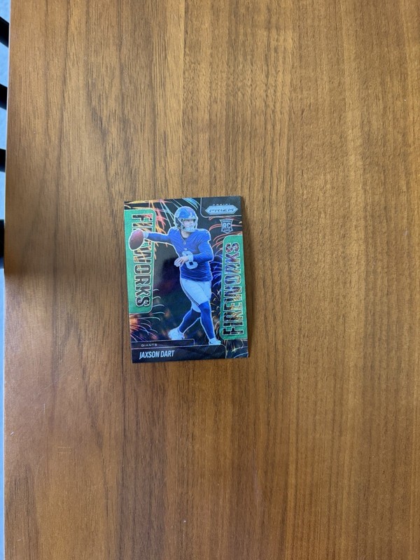 2025 Panini Prizm – Fireworks Jaxson Dart #6 Green Wave Prizm (RC)