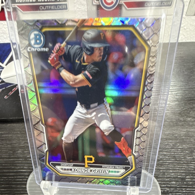 Bowman 2025 1st Bowman Chrome Konnor Griffin BCP-92 Reptilian Refractor Pirates