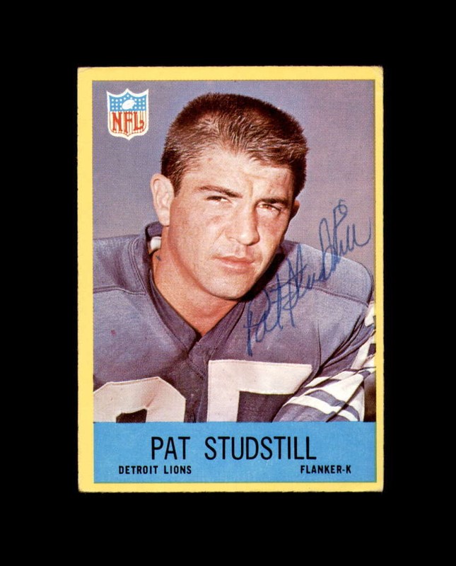 Pat Studstill Signed 1967 Philadelphia Gum Detroit Lions Autograph