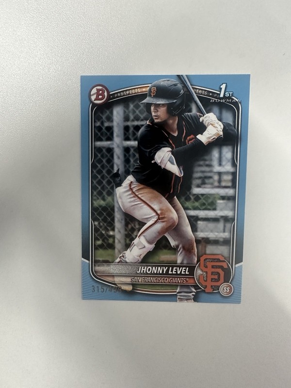 2025 Bowman Jhonny Level Sky Blue /499 1st Bowman #BP-147 San Francisco Giants