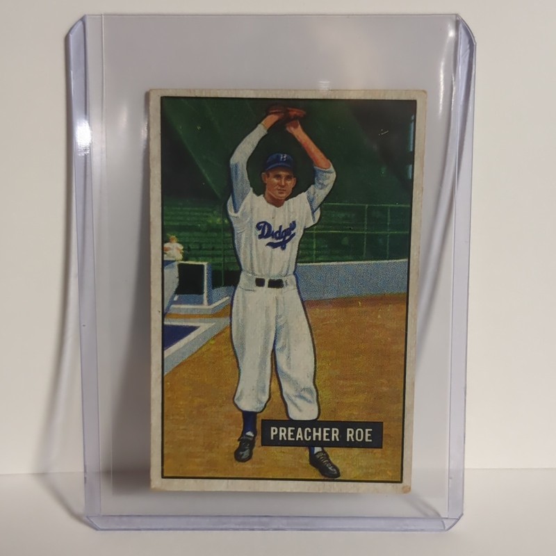 Bowman 1951 Preacher Roe Brooklyn Dodgers Pitcher Very Good Condition #118