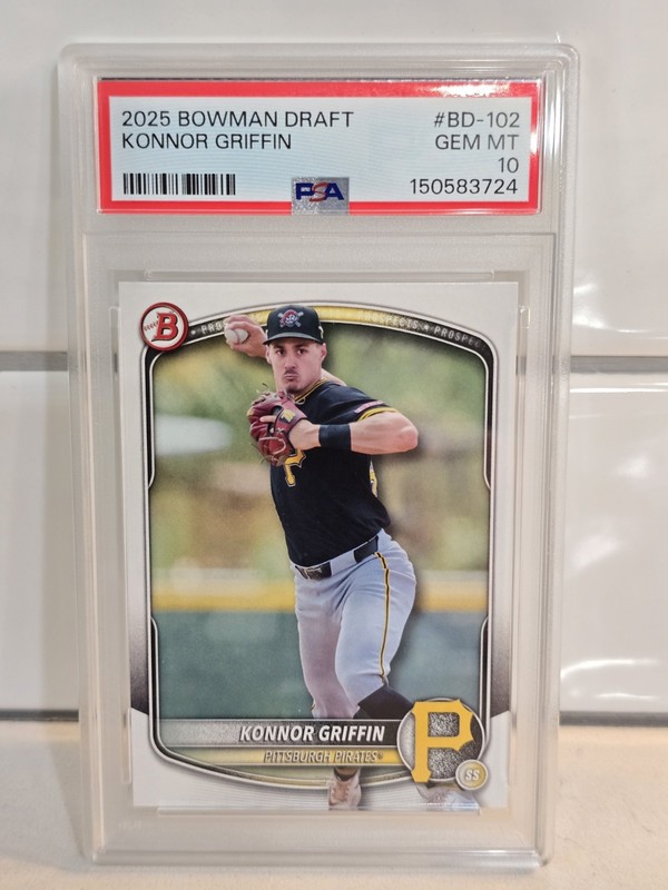 2025 Bowman Draft Konnor Griffin #BD-102 Paper PSA 10 GEM MT Pirates Prospect