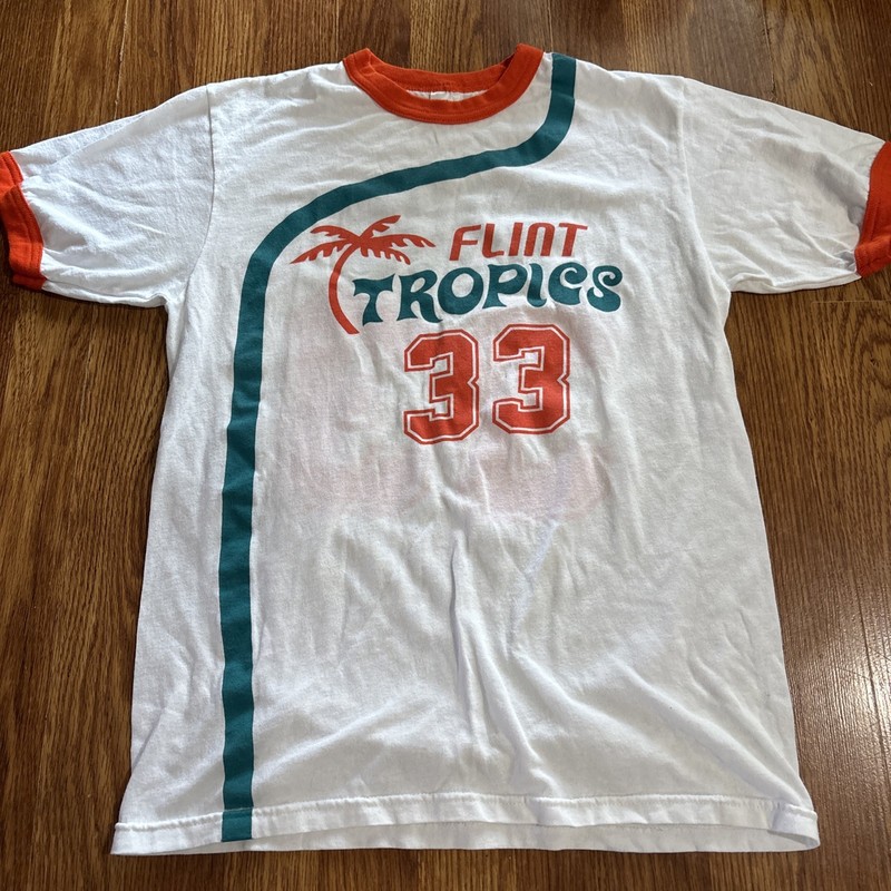 Jackie Moon Flint Tropics #33 Jersey Shirt Med – Semi-Pro Movie – Will Farrell