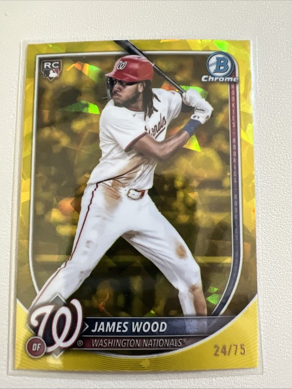 James Wood RC 2025 Bowman Chrome Sapphire Yellow Refractor /75 Nationals🔥