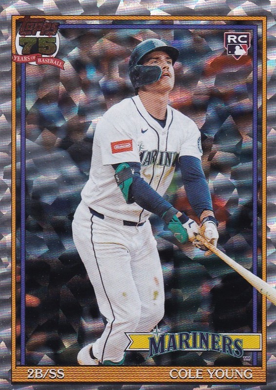COLE YOUNG TOPPS ROOKIE 1991 ANNIVERSARY CRACKLE FOIL RC MARINERS T91-98 2026 S1
