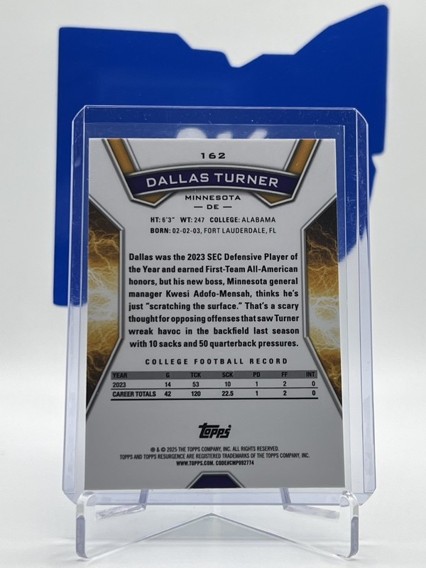 2024 Topps Resurgence - Rookies Dallas Turner Aqua Surge Refractor RC /249 gallery
