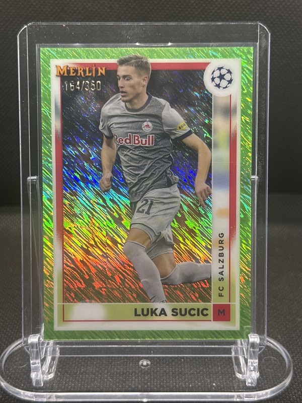 2022-23 Merlin UEFA Club Competitions Luka Sucic Neon Green Shimmer Refractor