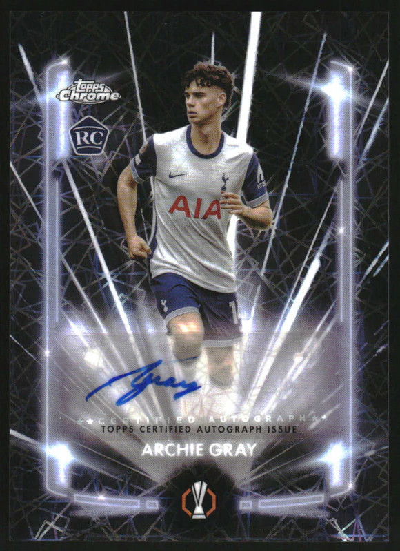 2024-25 Topps Chrome UEFA Black Lazer Autographs #BLA-GR Archie Gray Auto
