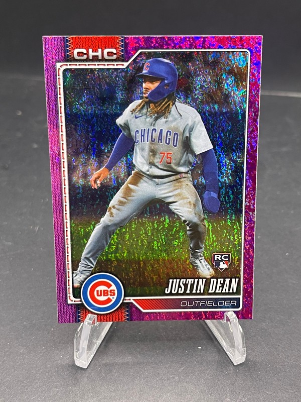 2026 TOPPS SERIES 2 JUSTIN DEAN PURPLE HOLO FOIL PARALLEL RC SP #456 NEW! HOT!