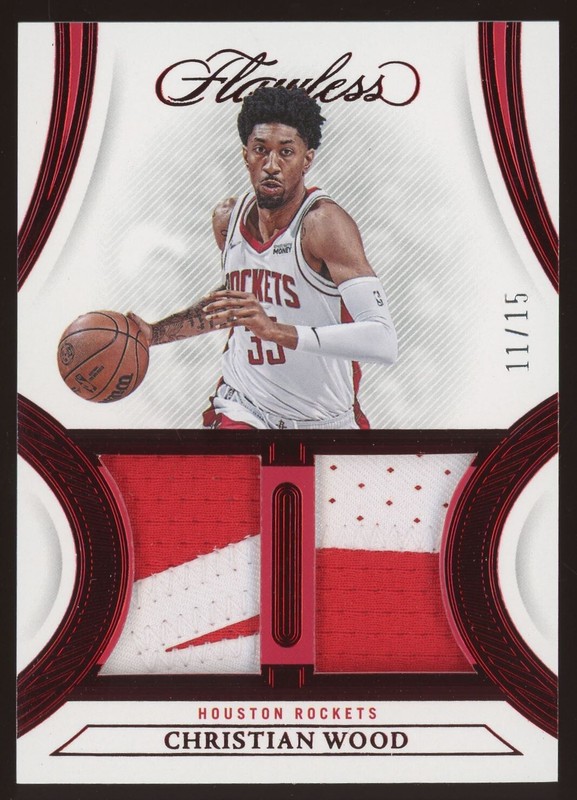 Christian Wood GU Patch /15 #DP-CWD 2021-22 Panini Flawless Dual Patches Ruby SP