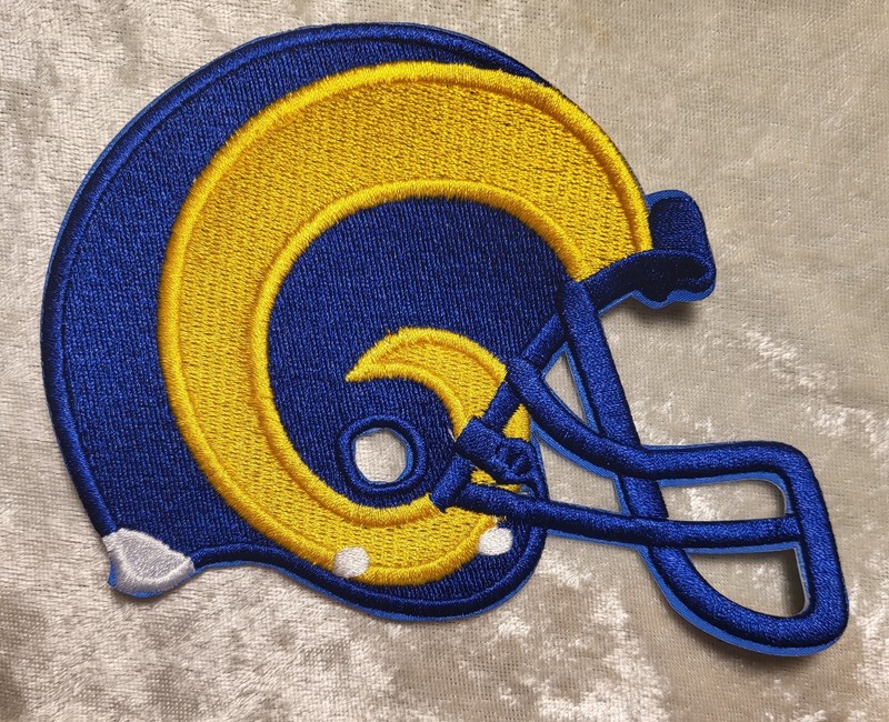 LA Los Angeles Rams BIG 5.5″ Helmet Iron On Embroidered Patch ~ USA Seller~