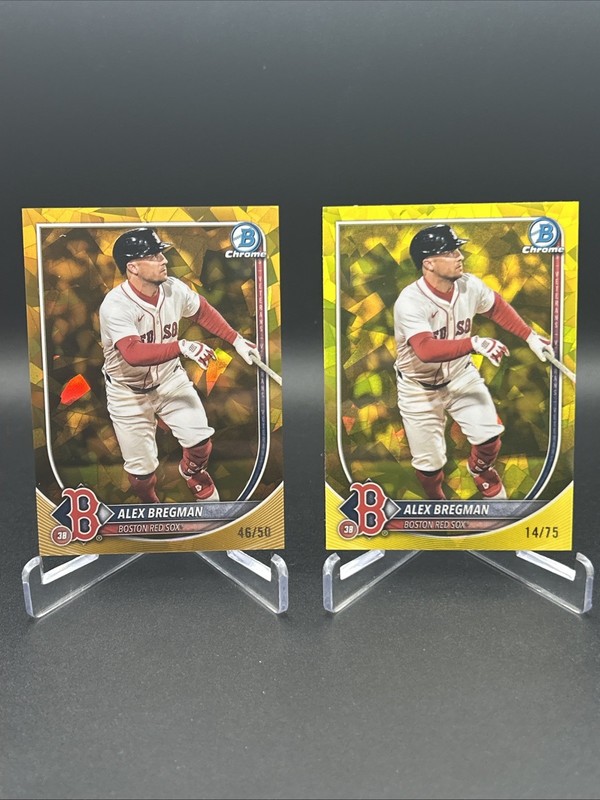 2025 Bowman Chrome Sapphire #15 Alex Bregman Gold /50 & Yellow /75 Red Sox
