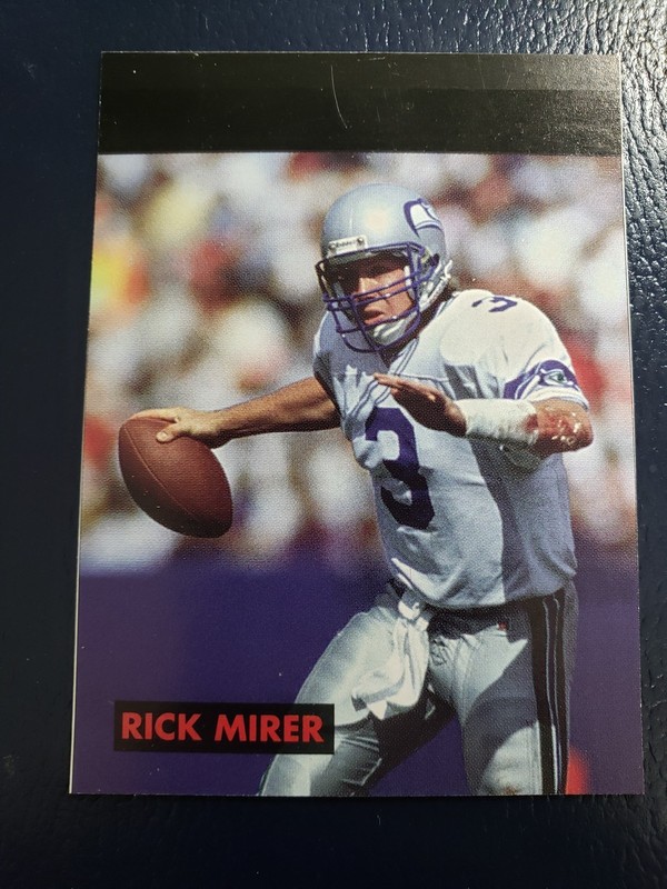 Rick Mirer Seattle Seahawks Pocket Pages BLACK BORDER ERROR BLANK BACK WOW