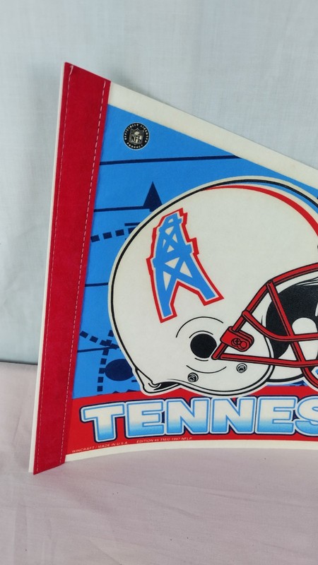 Houston Oilers/Tenn Titans NFL Football 1997 Pennant Banner Flag Vintage 30x11.5 gallery