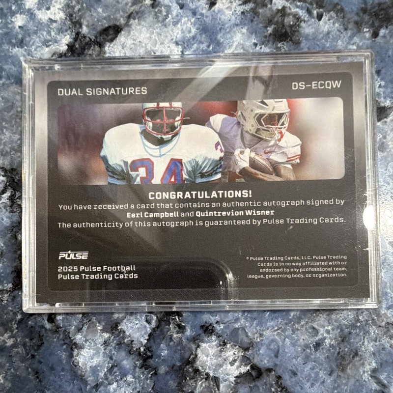Pulse 2025 Football Dual Signatures Earl Campbell/Wisner Auto DS-ECQW 01/15 gallery