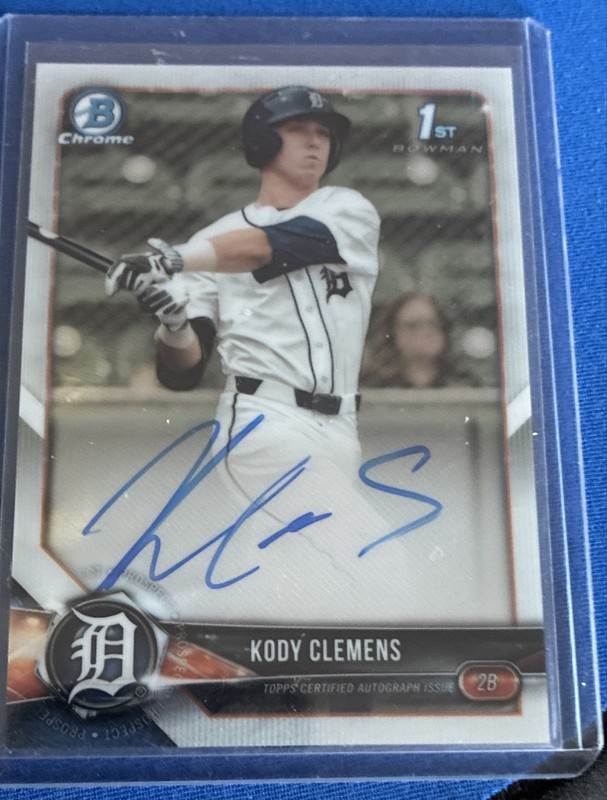 2018 Bowman Draft – Chrome Draft Pick Autographs Kody Clemens #CDA-KC (AU, RC)