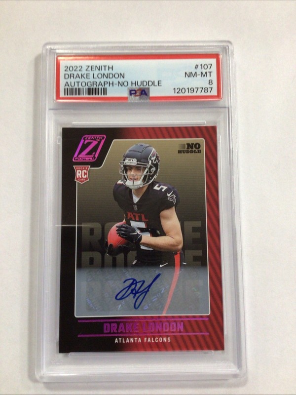 2022 Panini Zenith Rookies Drake London #107 No Huddle Autographs (AU, RC)