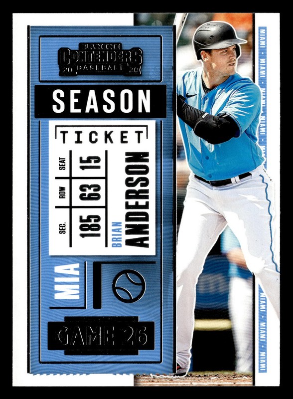 Brian Anderson 2020 Panini Contenders #92 Miami Marlins BUY10GET5FREE