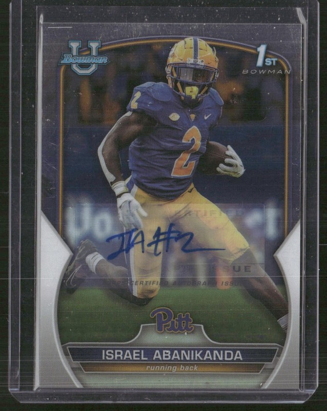 2022 Bowman University Chrome #95 Israel Abanikanda Prospect Autographs