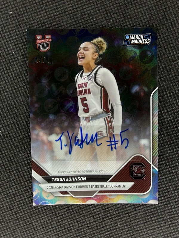 2025-26 Bowman U NOW March Madness Tessa Johnson Auto Logo Foil /26!