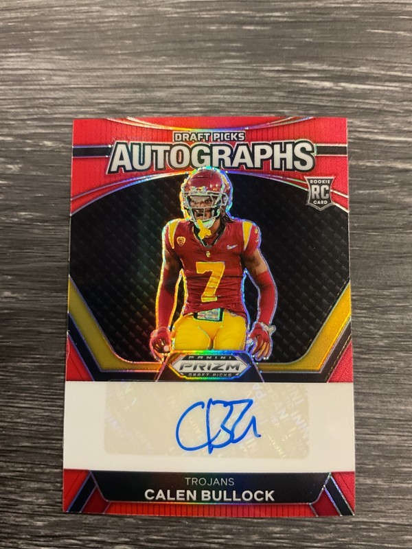 2024 Prizm Draft Picks Red Draft Picks Autograph 69/199 Calen Bullock