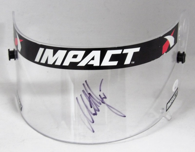 Matt Hagan NHRA Driver Signed Racing Helmet Visor Shield JSA Authenticated