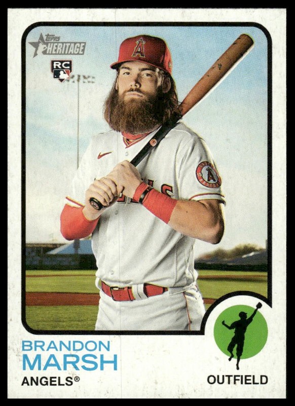 Brandon Marsh Rookie RC 2022 Topps Heritage #176 Los Angeles Angels