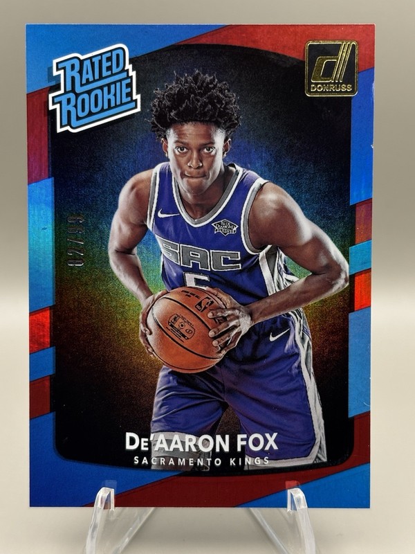 2017-18 Panini Donruss De’Aaron Fox Holo Red Laser /99 Rated Rookie RC