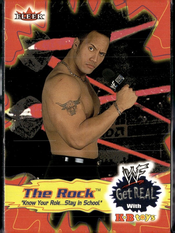 2001 Fleer WWF Get Real with KB Toys #1 The Rock