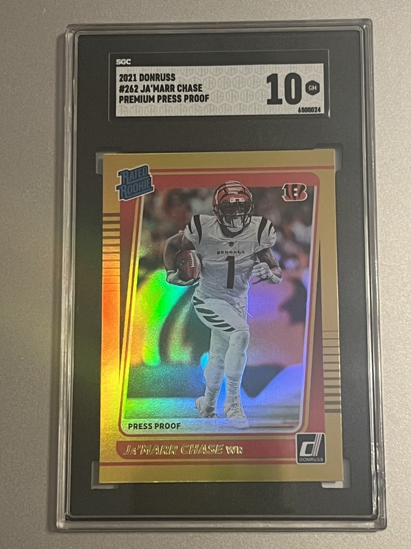 2021 Panini Donruss Ja’Marr Chase Rookie Premium Press Proof SGC 10 Bengals Gem