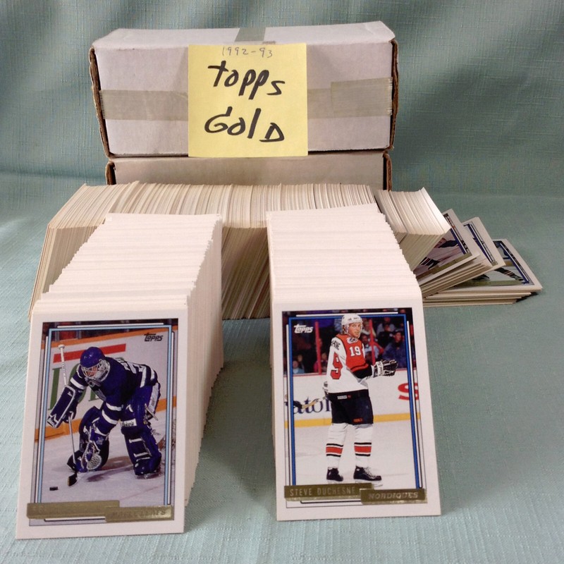1992-93 Topps GOLD PARALLEL #270 – #529 Stars Commons Rookies Hockey Card U-PICK