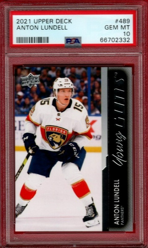 2021-22 UPPER DECK ANTON LUNDELL YOUNG GUNS #489 ROOKIE PSA 10 RC YG UD GC