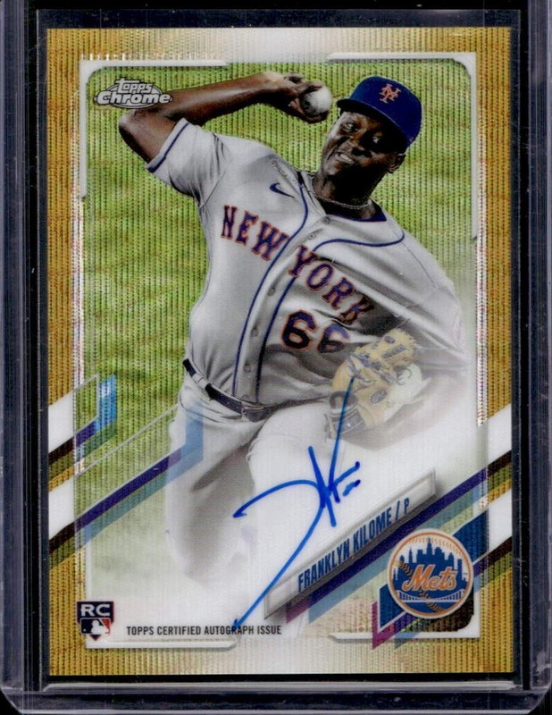 Franklyn Kilome 2021 Topps Chrome #RA-FK Rookie Auto Gold Wave /50